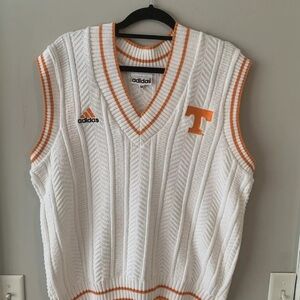 Vintage Tennessee Volunteers Cable Knit V Neck Tennis Sweater Adidas Medium